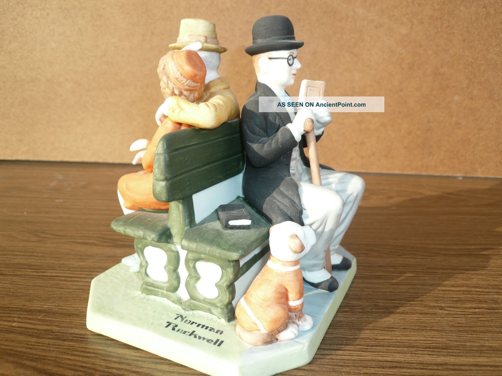 Norman Rockwell Park Bench Figurine Rare Figurines photo