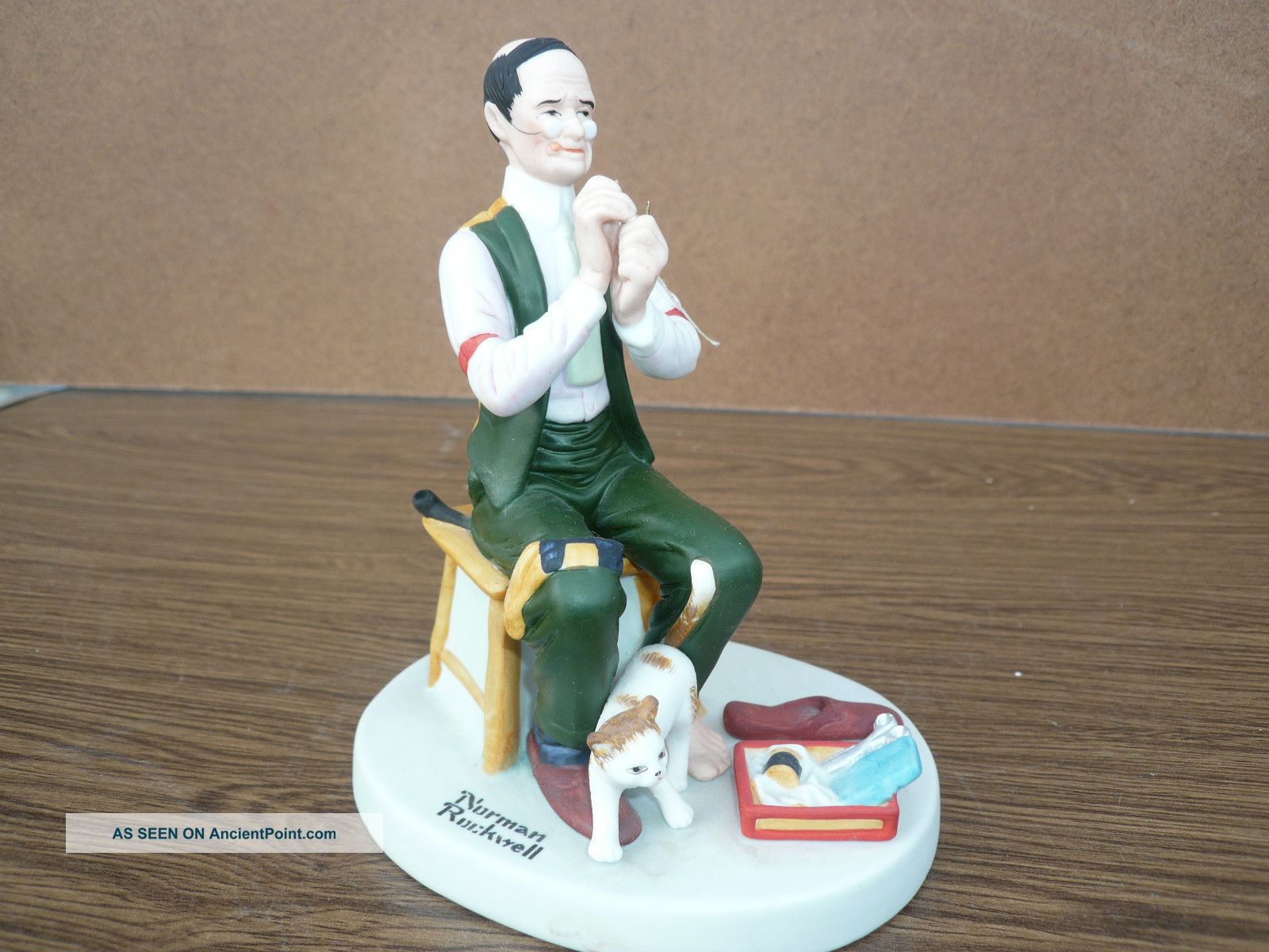 Norman Rockwell Man Threading A Needle Figurine Rare Figurines photo