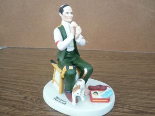 Norman Rockwell Man Threading A Needle Figurine Rare photo