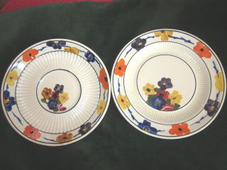 Ridgways Hand Painted Dish & Saucer Bedford Ware England Art Deco Flowers photo