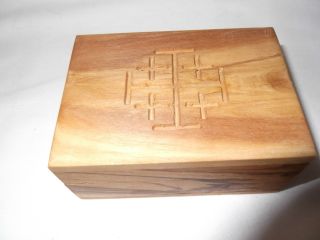 Olive Wood Trinket Box From The Holy Land. photo