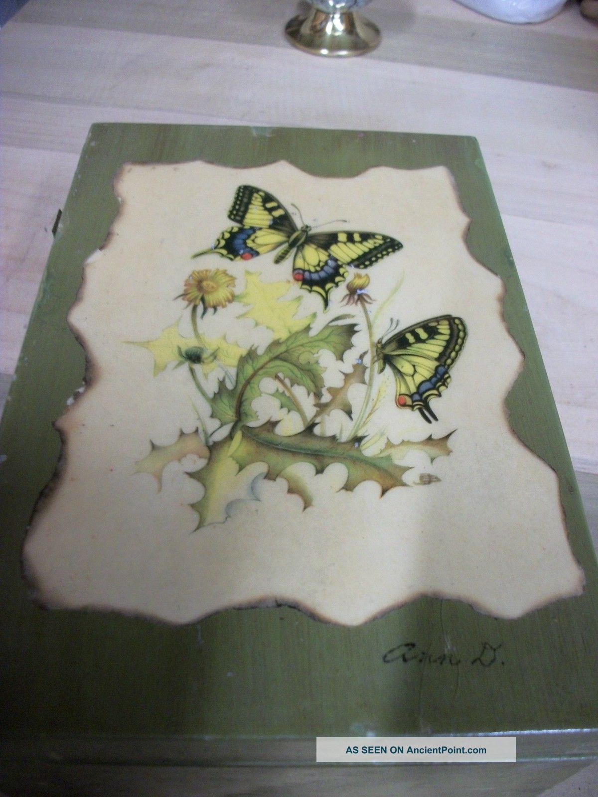 Vintage Handmade Jewelry/trinket Wooden Box - Signed Boxes photo