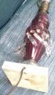 Antique Ruby Colored Glass Prism Lamp W Silk Shade Lamps photo 10