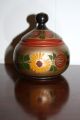 Vtg Vintage 50s Antique Russian Ussr Hand Painted Wooden Toleware Jar Medium Box Boxes photo 1