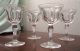 4 Antique Hand Blown Cut Crystal Wine Glass,  5 