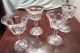 4 Antique Hand Blown Cut Crystal Wine Glass,  5 