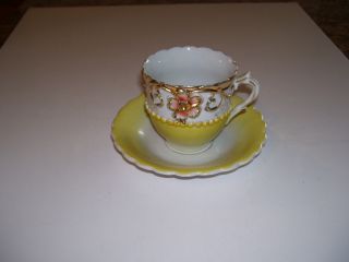 Antique Gold & Yellow Cup & Saucer photo