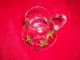 Handcrafted Romania Crystal Gold Beveled Old Fancy Leafs & Grapes Pitchers photo 1