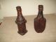 Pair Of Vintage Mid Century Hand Carved Wood Wine Bottle Shaped Candle Holders Other photo 6