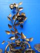 Antique Metal Italy Tole 2 Candle Candleabra Flower Toleware Wall Hanging Toleware photo 1