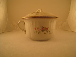 Yellow & Red Transferware Floral Victorian Chamber Pot photo