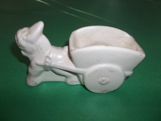 Supreme Antique Art Pottery Donkey With Cart Planter Collectible Lqqk photo