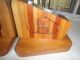 Vintage C1950s New Zealand Native Timbers Maori Bookends Sovereign Woodworkers Woodenware photo 1