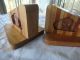Vintage C1950s New Zealand Native Timbers Maori Bookends Sovereign Woodworkers Woodenware photo 3