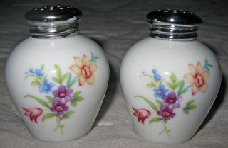 Vintage Alka Kunst Bavarian China Salt&pepper Shakers Floral Design Shabby Chic photo