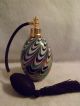 Vintage Iridescent Black Swirl Perfume Glass Complete Look Perfume Bottles photo 1