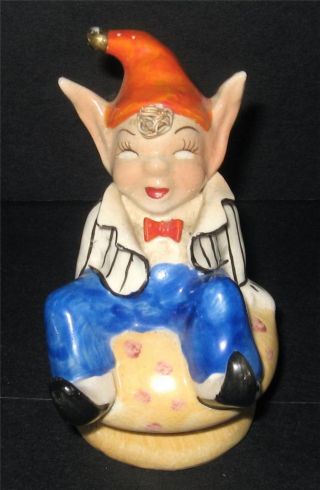Elf Or Leprechaun On Mushroom 1930s - 1940s Spaghetti Hair Lapel Coat Bowtie photo