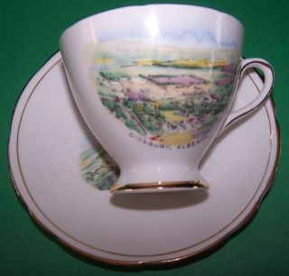 Vintage Cup & Saucer Of Didsbury,  Alberta - Gladstone Bone China photo