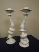 Pair Distortion Areaware Paul Loebach Candlesticks Carved Figures photo 5