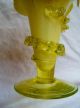 Antique Stevens & Williams Cased Yellow Vaseline Glass Flower Shaped Vase Bowls photo 1