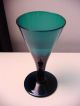 Antique English Green Wine Glass,  Early 19th C,  Trumpet Bowl Stemware photo 1