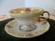 Royal Sealy Yellow/portrait Flowers Pattern Gold Highlight Cups & Saucers photo 3