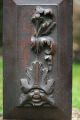 Interesting 19th C.  Gothic Mahogany Carved Panel With Green Man & Leaf Carvings Carved Figures photo 2