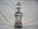 Very Rare Hand Painted Glug Glug Glass Bottle For ' Spirits ' With Stopper Decanters photo 1
