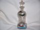 Very Rare Hand Painted Glug Glug Glass Bottle For ' Spirits ' With Stopper Decanters photo 2