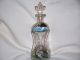 Very Rare Hand Painted Glug Glug Glass Bottle For ' Spirits ' With Stopper Decanters photo 3