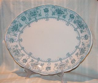 Antique 1800 ' S Furnivals Large Platter Charger English Gluny Blue Transferware photo
