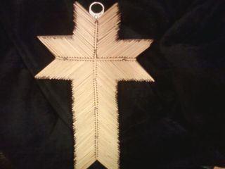 Vintage Prison Handmade Wooden Matchstick Cross Nr photo