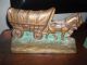 Vintage Hubley 578 Covered Wagon & Horse Team Bookends.  Ex Nr Metalware photo 1