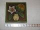 Primitive Wood Carved Flowers Daisy Colorful Wall Hanging Easel 8.  25” Square Other photo 1