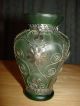 Green Glass And Pewter Filigree Vase Vases photo 2