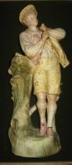 Antique Bisque Man Figure In Shadowbox Picture Circa 1900 Figurines photo 1