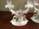 Antique German Porcelain Dresden Candle Holder Candlesticks With Flowwers All Candle Holders photo 2
