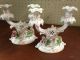 Antique German Porcelain Dresden Candle Holder Candlesticks With Flowwers All Candle Holders photo 4