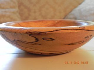 Artist Signed James Rogan Spalted Beech Handcrafted Wooden Bowl Must See photo