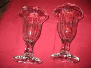 2 - Clear Antique Goblets With Paneled Sides photo