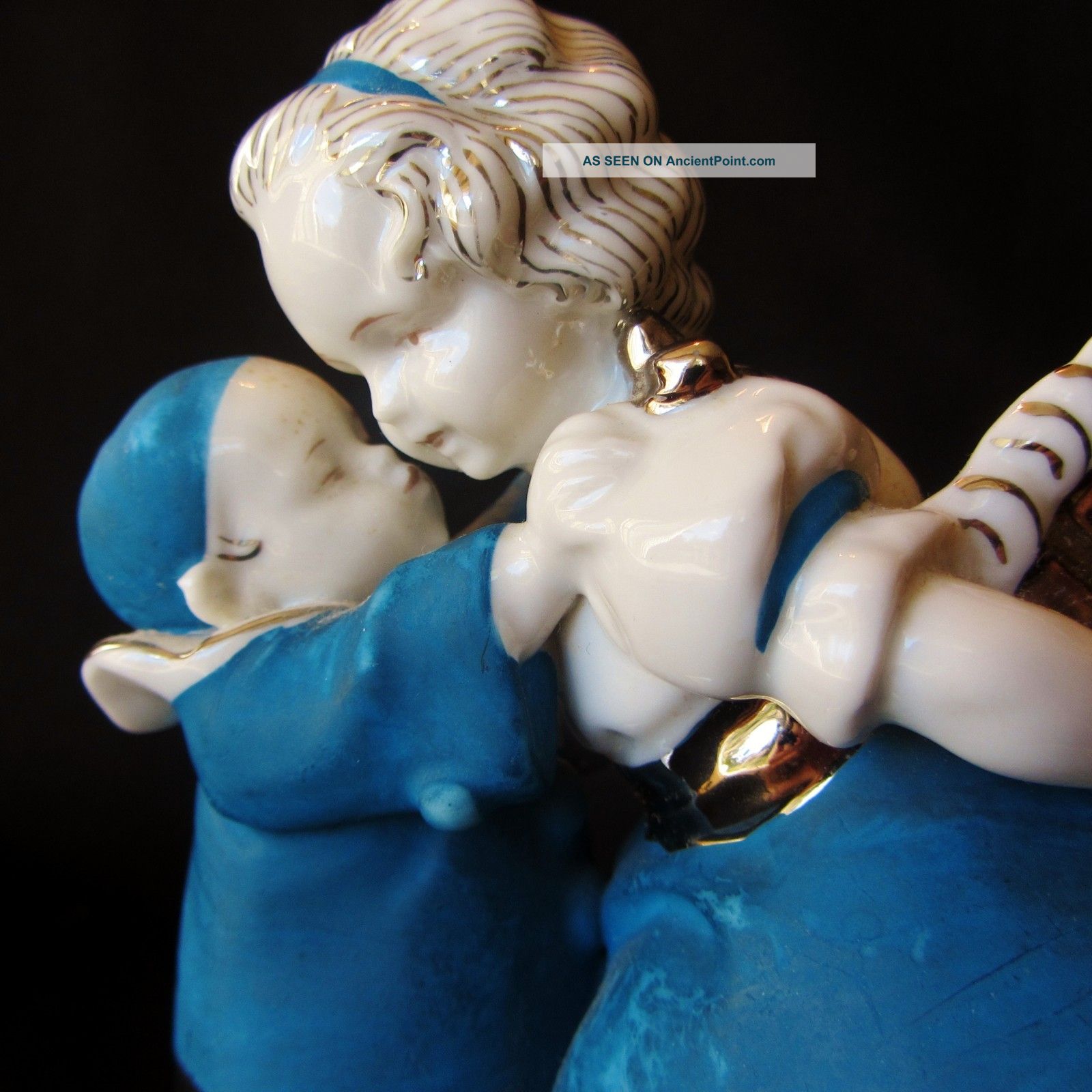 German Porcelain Art Deco Pierrot Sister Brother Dresden Figurine Figurines photo