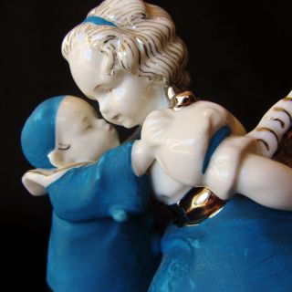 German Porcelain Art Deco Pierrot Sister Brother Dresden Figurine photo