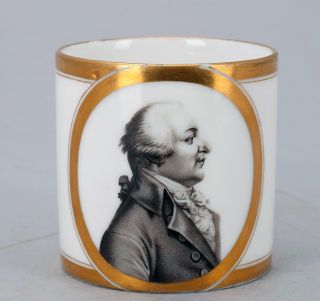 Rare C.  1790 Antique Porcelain Cup Potter A Paris With Human Portrait In Sepia photo