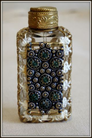 Czech Glass Miniature Perfume Bottle photo