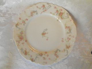 Haviland Limoges France Vintage Princess Pink Flowers Luncheon Plate photo