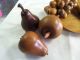 Vintage Retro Wooden Fruit Teak (?) With Basswood Bowl Unique Carved Figures photo 3