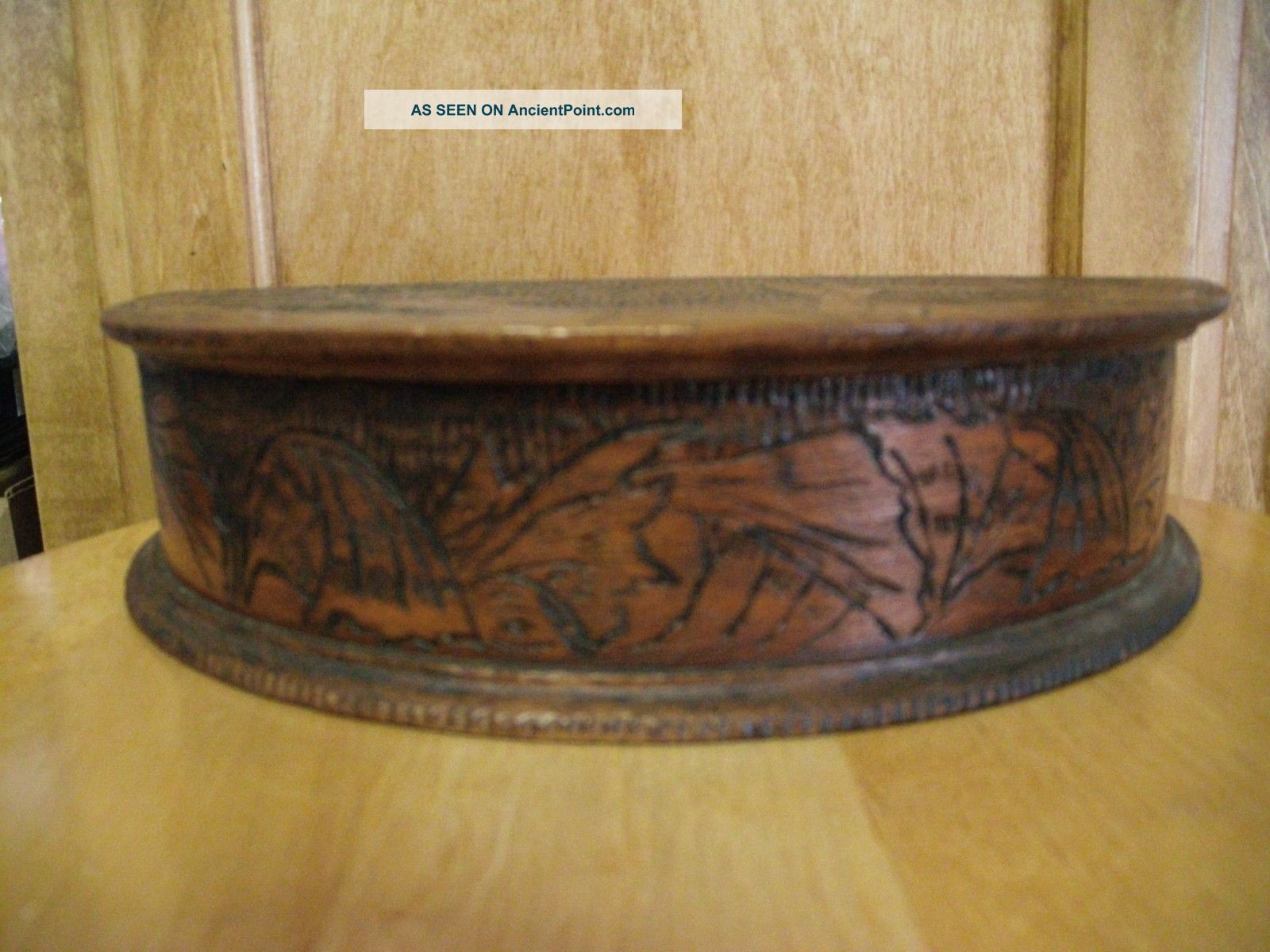 Half Round Wooden Dragon Fly Inspired Trinket Box Boxes photo
