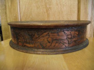 Half Round Wooden Dragon Fly Inspired Trinket Box photo