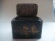 Antique Toleware Victorian Tea Canister Box Paint Grapes Old Primitives photo 3
