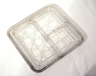Antique: Square,  Glass Candy Dish - 3 Sections photo